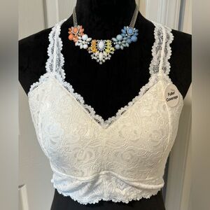 NWT Daytrip White Lace Racerback Bra